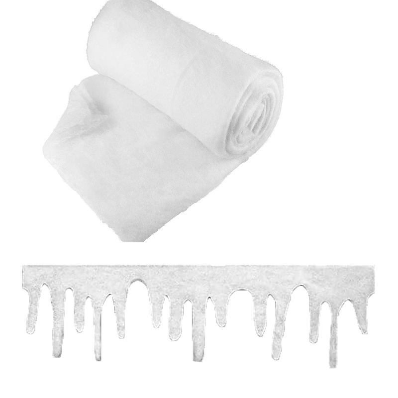 

1Pc 120X36Cm Christmas Fake Snow Blanket Icicle Snow Fireplace Blanket Roll Snow Blanket Village Fluffy Icicle Snow Table Runner