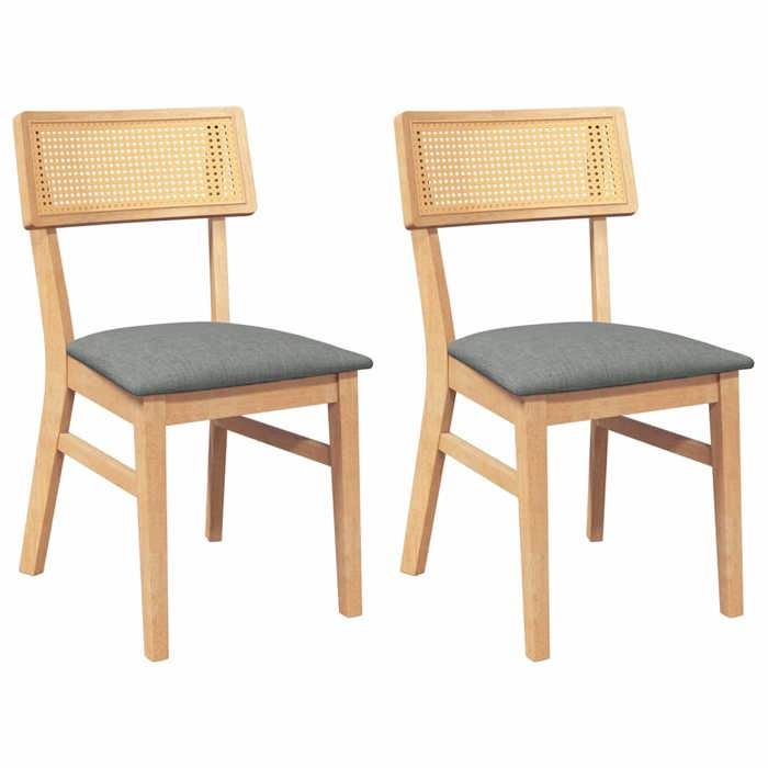 VidaXL Chaises à manger coussins 2 pcs bois massif caoutchouc, chaise à dîner, chaise, chaise de salon, chaises à dîner, 4102465