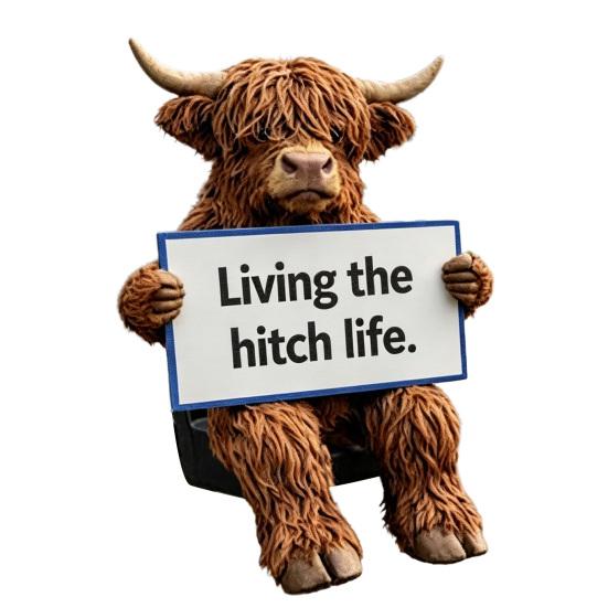 

Highland Cow Trailer Hitch Cover 3D Resin Scottish Highland Cow Dust Cover for Trailer Towing Hook Weather Resistant Truck Hitch Cover Fits 2 Inch B