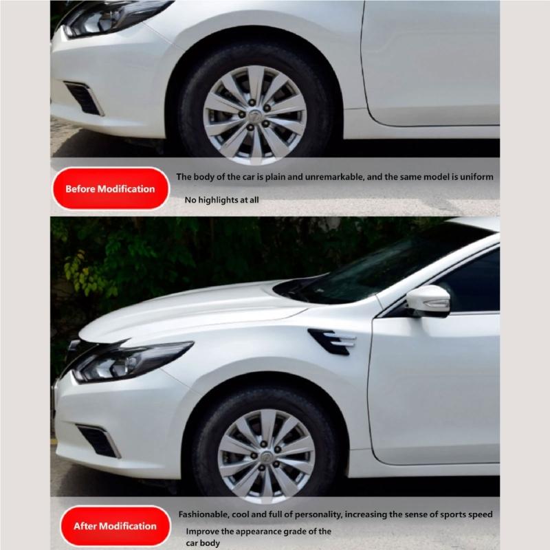 Air Flow Intake Cover,2Pcs Car Air Flow Intake Decorative Scoops Bonnet Vent Hood Cover Air Flow Vent Cover