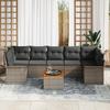VidaXL Canapé de jardin 8 pièces avec coussins gris poly rattan acacia 3347293