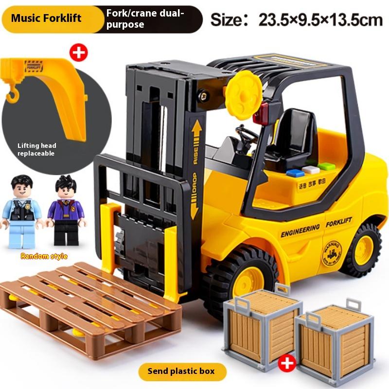 Children's Engineering Vehicle Simulering Leksak Gaffeltruck Tröghet Stor Lift Truck Pojke Presentleksaksbil