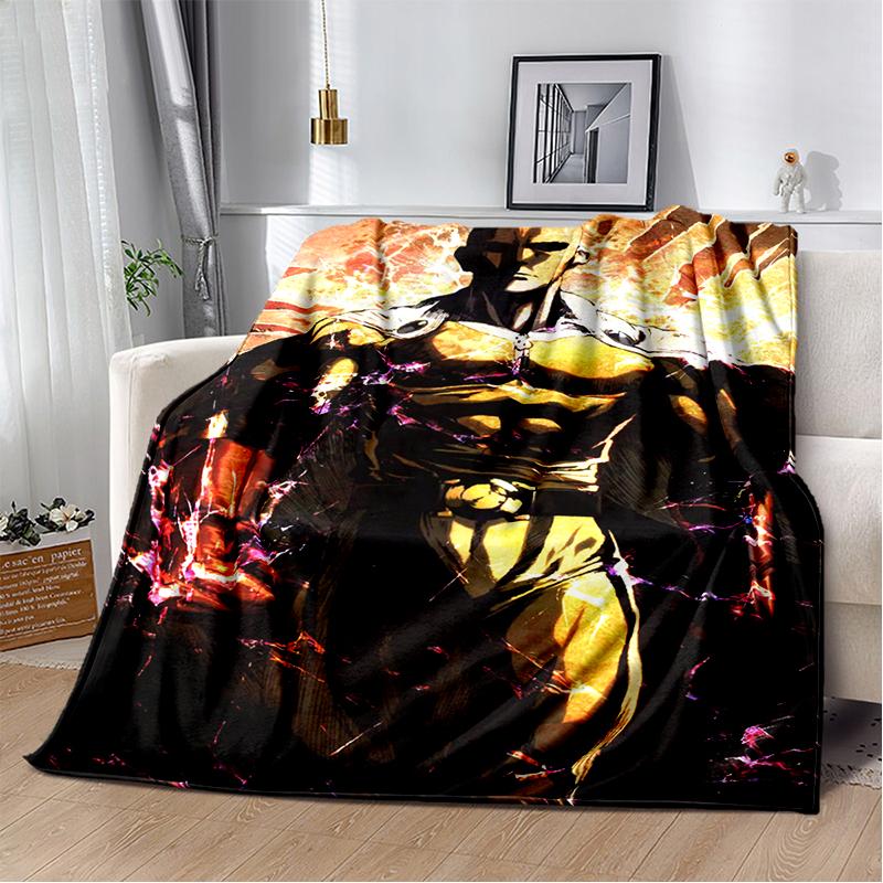 3D One Punch Man Saitama Cartoon Anime Soft Blanket,Soft Throw Blanket for Home Bedroom Bed Sofa Travel Cover Child Gift