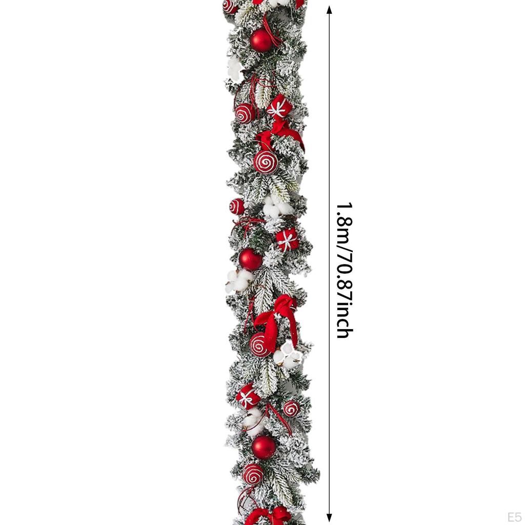6 ft Christmas Wreath DIY Decor Rattan Garland for Party Porches Bedrooms Window Outdoor