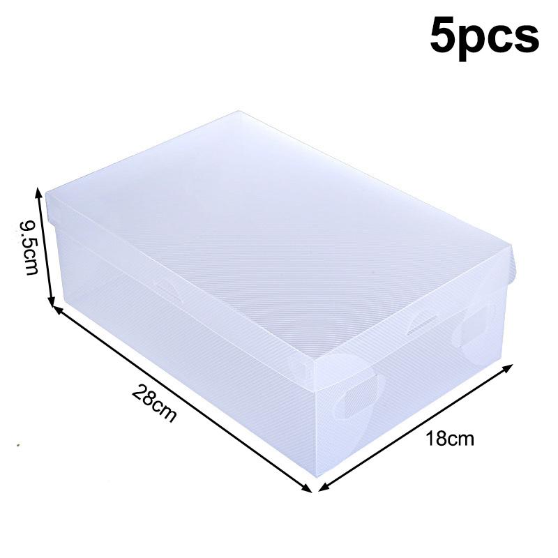 1/5 шт. Пластиковая коробка для обуви Прозрачные ящики для хранения Складной чехол-органайзер для обуви Ящики