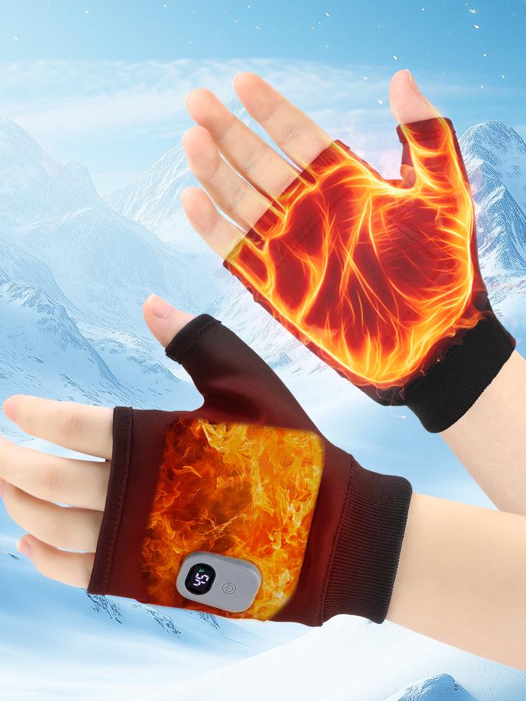 Smart USB Heated Fingerless Winter Gloves