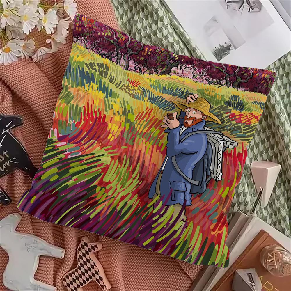 V-Van G-Gogh Art Pillow Case Pillowcase Home Sofa Cushions Car Cushions Pillowcover Office Pillowshell Pillow