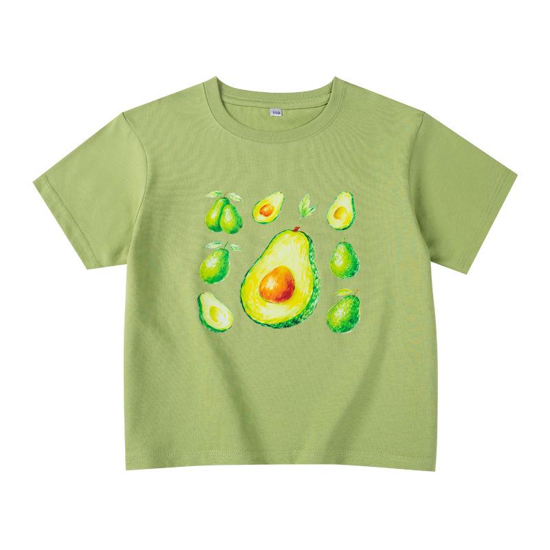 

Children s Cartoon Cow & Avocado Cotton T-Shirt 130 cm зелений