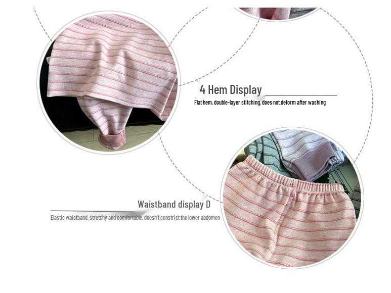 Children's Velvet Cotton Underwear Set: Thickened Autumn Striped Home Wear for Boys and Girls