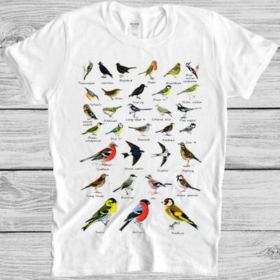Garden Birds T Shirt British Cool Gift Tee M347