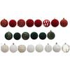 Roter Beflockter Bordeauxroter Samt Weihnachtsbaumkugel-Schmuck, 12er-Pack (6cm)
