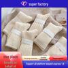 Women's Beige Winter Mid-Calf Scrunched Socks: Thick, Warm, and Cold-Resistant Postpartum Socks In Japanese Simple Style.