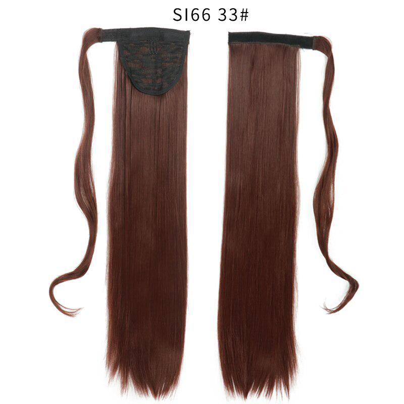 LISI HAIR Dlouhé rovné zavinování kolem klipsy do culíku Prodlužování vlasů tepelně odolné syntetické umělé vlasy s pony ocasem