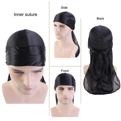 1 Stück Weicher Satin Durag mit Futter Haube Unisex HipHop Durag Haarkappe Haushalt Duschkappe Schlafkappe Langer Schwanz Haarabdeckung