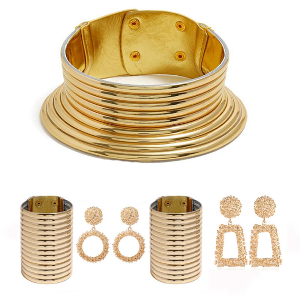 European and American Popular Jewelry Long Neck Ethnic Style Exaggerated Personality Metal Collar