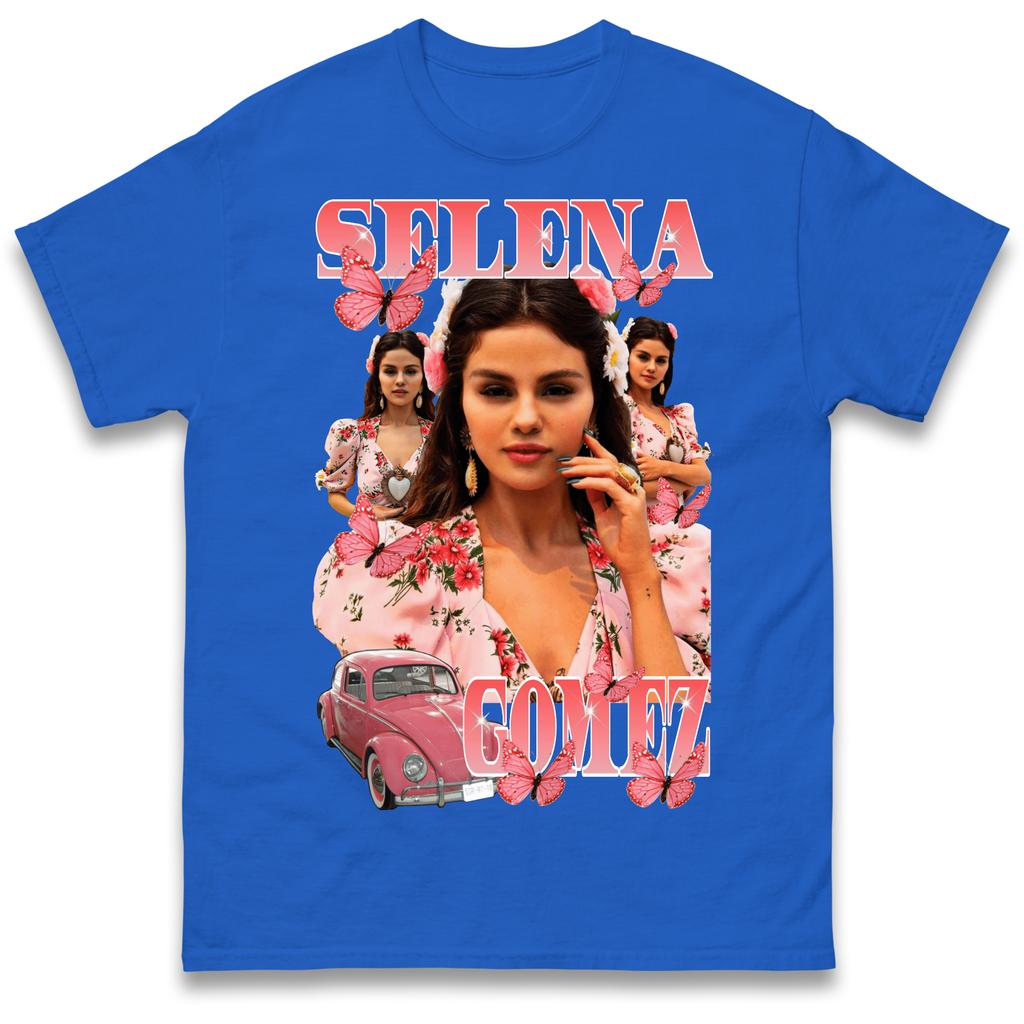 Selena Gomez Butterfly Collage Graphic Tshirt Unisex Unisex Retro 90s Bootleg Fan Casual Short Sleeve Cotton Tops