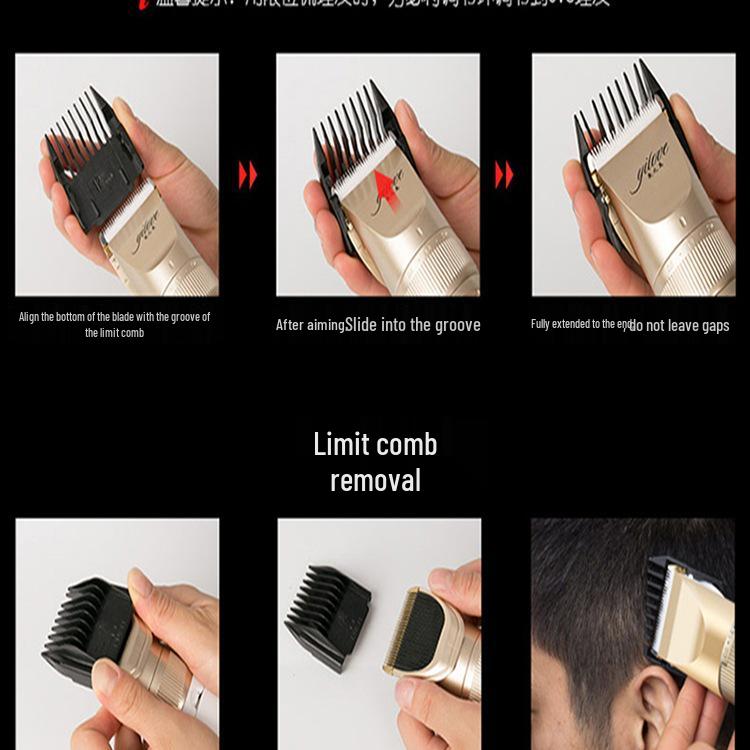 Set Trimmer de Păr Wireless cu Încărcare, Piepteni Ghid și Accesorii Poziționer