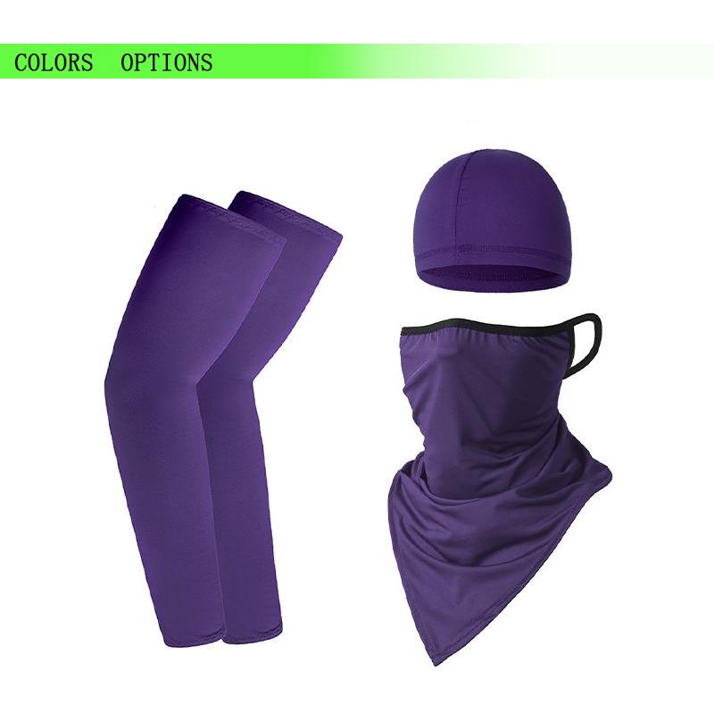 1 Set Unisex Cooling Arm Sleeves Cover Sports Running UV Sun Protection Cycling Sleeves+Riding