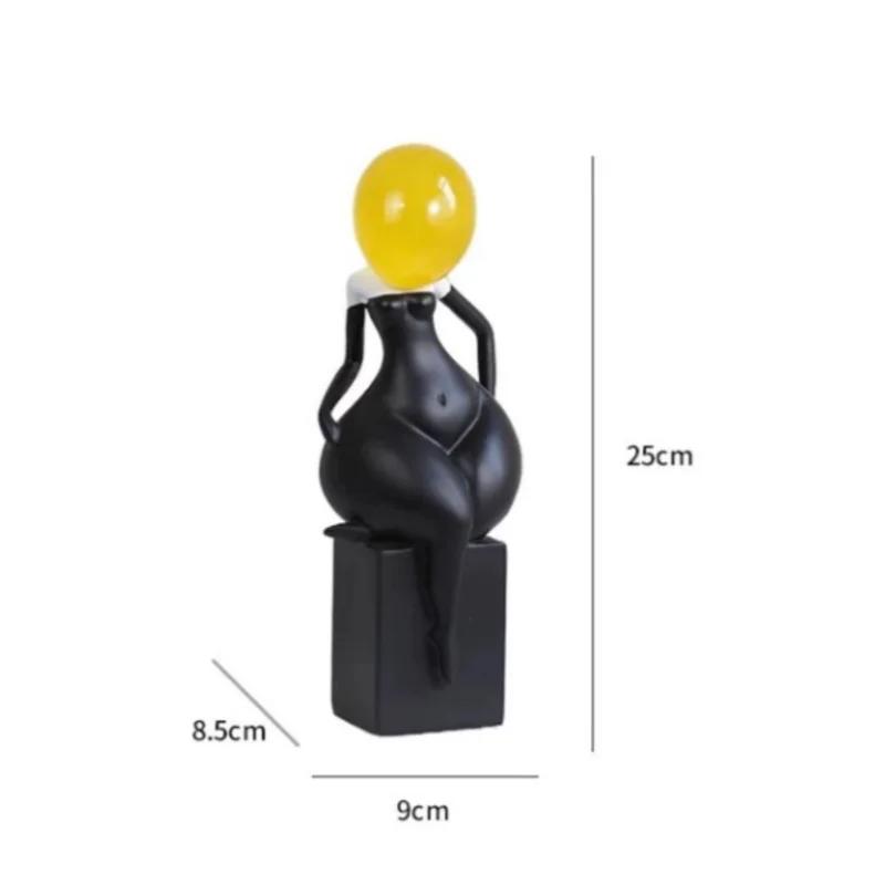 Resin Handicraft Black and White Color Match Abstract Art Figures Female Body Decorative Figurines Home Decoration Accessories