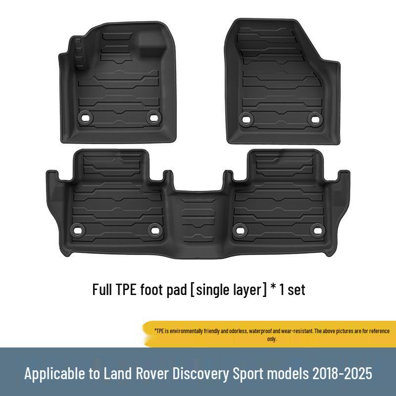 Eco-friendly TPE Floor Mats for Land Rover Discovery Sport (2018-2025), Including Trunk and Backrest Pads.
