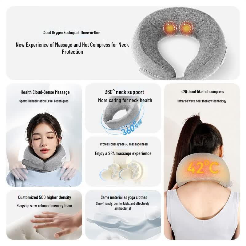 WOLONOW U-Shape Neck Massager Pillow CN plug (adapter included)