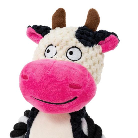 Plyšová pískací hračka pro psy, plyšové zvířátko, měkká plyšová zvířátka s lanovými nohami, hračka na prořezávání zubů pro štěňata, pro agresivní hlodavce