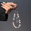 Premium Love Light Luxury Crystal Mobile Phone Lanyard Beaded Short Rope Pearl Wrist Women's Bag Pendant Glazed Diamond Hand Chain