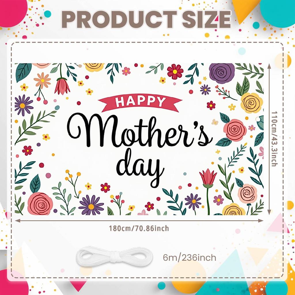 Grateful Mom Background Colorful Flowers Happy Mother's Day Banner Mother's Day Display Warm Tone Mother's Day Backdrop For Gift