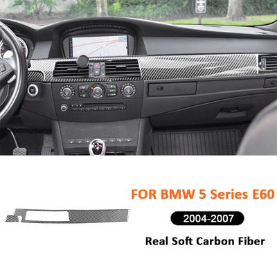Cadru Decorativ din Fibră de Carbon pentru Gura de Ventilație Centrală Interioară și Trim pentru Cutia de Depozitare Co-Pilot Autocolant Decorativ Pentru BMW Seria 5 E60 2004-2007