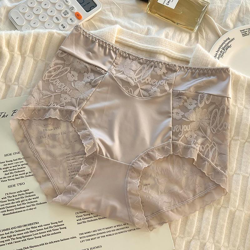 

Big Size Ladies Spring and Autumn Sexy Lace Stitching Design Breathable Briefs XL фиолетовый