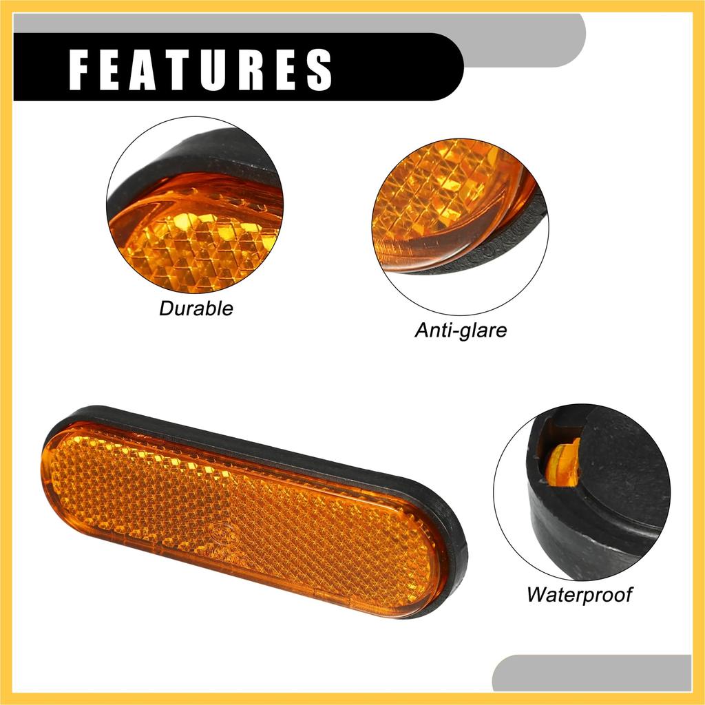 BULLSPANN Universalreflektor Ovale Form Oranger Kunststoff Motorradreflektor Sichtbarkeit