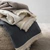 Stylish gauze blanket in muted colors with cute Perfect for children and [Blanket/Throw] fringe. babies. 100% cotton, 4-ply gauze, 100x130cm, white.
