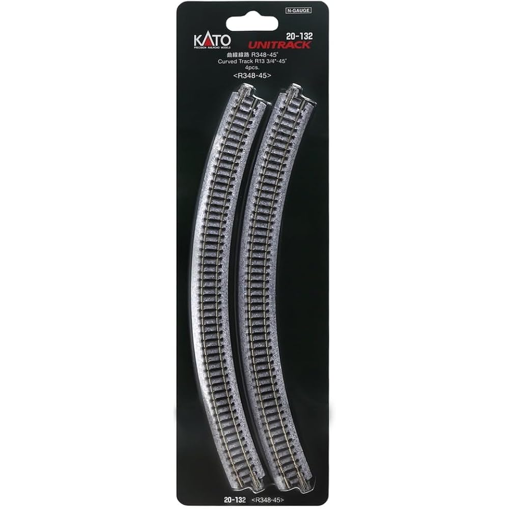 KATO N Gauge Curved Line R348-45° 4 Pack 20-132 Model Train Supplies