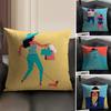 Illustration by D-Dawid R-yski Pillow Case Natural Linen Double-Sided Printing Sofa Home Decor Cushion Cover