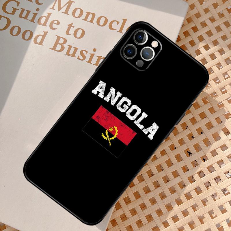 Angola Flag Case For iPhone 16 13 11 12 14 15 Pro Max Mini XR X XS MAX Plus Cover Cases
