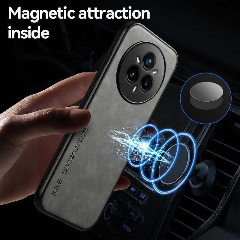 Funda For OPPO Realme 14 Pro 5G Soft TPU Frame Leather Phone Case for Realme 14 Pro + 14Pro Plus Car Magnetic Holder Back Cover