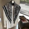 Premium Classic Black Luxury Cashew Flower Simulation Silk Triangle Scarf Fart Curtain Neck with Small Shawl Silk Scarf Scarf