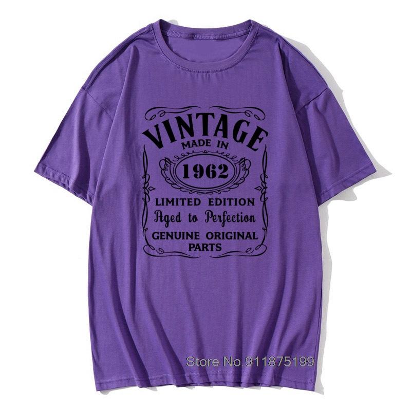Vintage Made In 1962 T-Shirt Anniversary Present Funny Unisex Graphic Graphic Cotton Short Sleeve Novelty O-Neck Father Tshirt