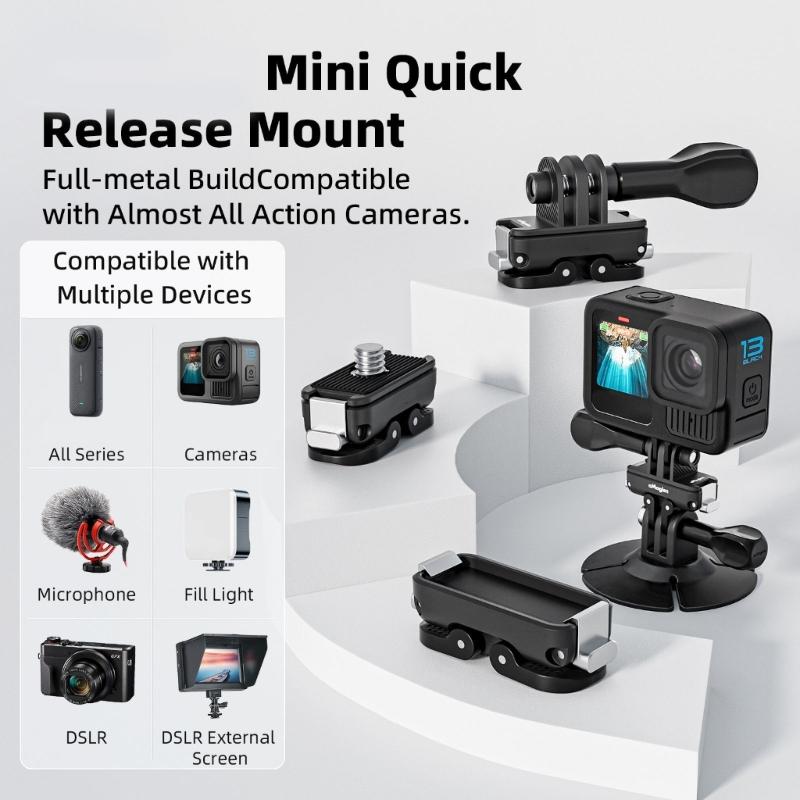 Quick Release Camera Mounting System Locking Mechanism Accessory Mount Lightweight Aluminum Construction for DSLR Camera