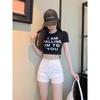 Women's High Waist Denim Shorts Solid Color Stretchy Slim Fit Casual Hot Pants