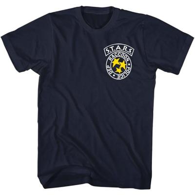 American Classics Resident Evil Stars Raccoon Police Dep Front & Back Print Adult Short Sleeve T Shirt Graphic Tees