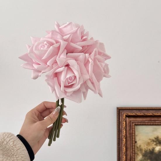 5 Bündel Real Touch Rosenblüten Künstliche Große Blüte Falsche Rose für Zuhause Büro Hochzeitsfeier Dekoration Innenbereich Blumendekorationen Tischmittelstücke