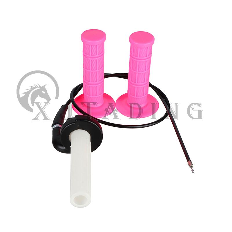Motorcycle Universal 7/8" 22mm Hand Grip With Throttle Cable Handle Bar Grips For Pit Dirt Bike ATV Quad Motocross Racing