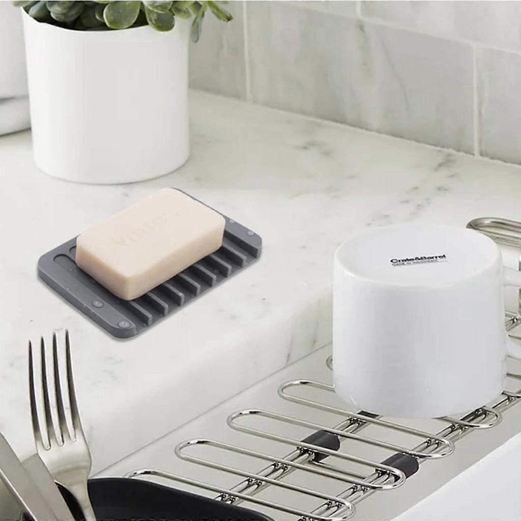 2 PCS Soap Dish, Silicone Soap Dish, Shower, with Drain, Soap Dish, Soap Dish Box for Shower Bathroom Kitchen, Soap Drainer, Easy Cleaning
