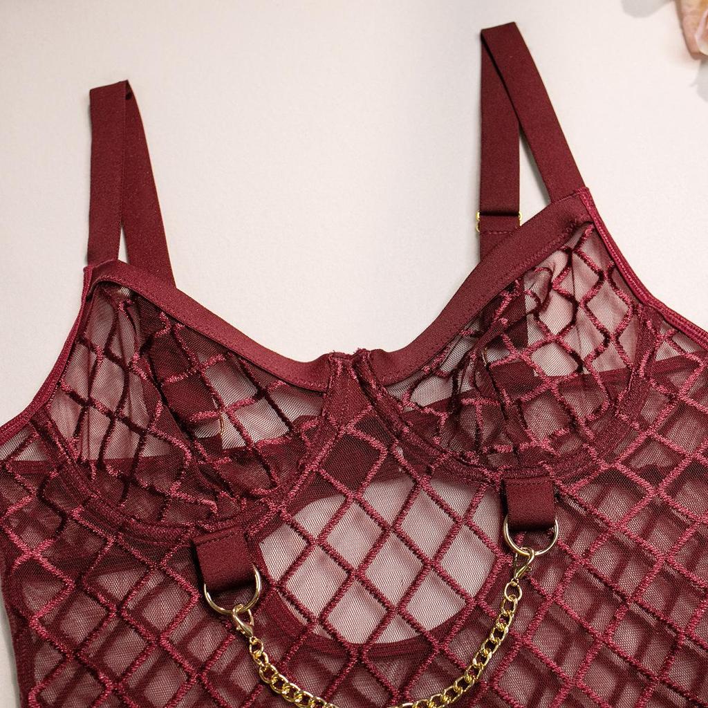 Hot Selling Erotic Large Mesh Underwire Lingerie Bodysuit - Comfortable, Slimming Design for Women