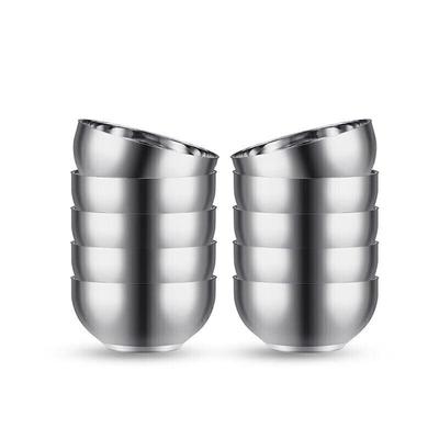 Adneny 10-Piece 12.5cm Stainless Steel Double-Layer Anti-Scald Bowl Set