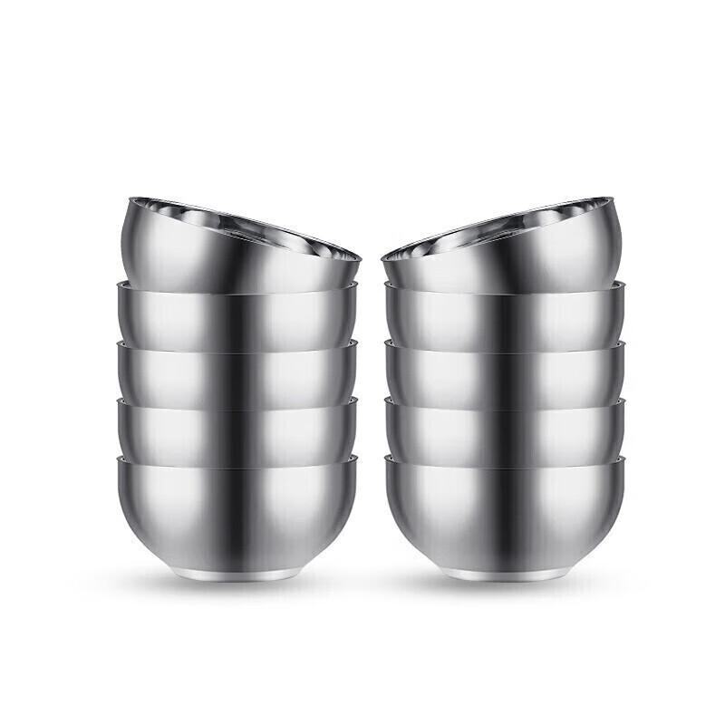 Adneny 10-Piece 12.5cm Stainless Steel Double-Layer Anti-Scald Bowl Set