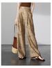 Fashionable printed casual wide leg pants for women in 2026 summer, thin, casual, loose and versatile, slimming and floor hugging pants