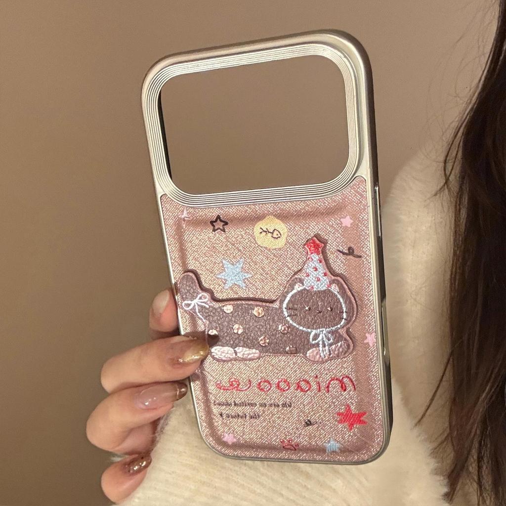 Retro Brown Cat Phone Case for iPhone 16, iPhone 17, iPhone 17 Pro Max