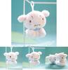 Cute Dog Plush Toy Keychain Bag Charm Pendant White/pink 12cm Height